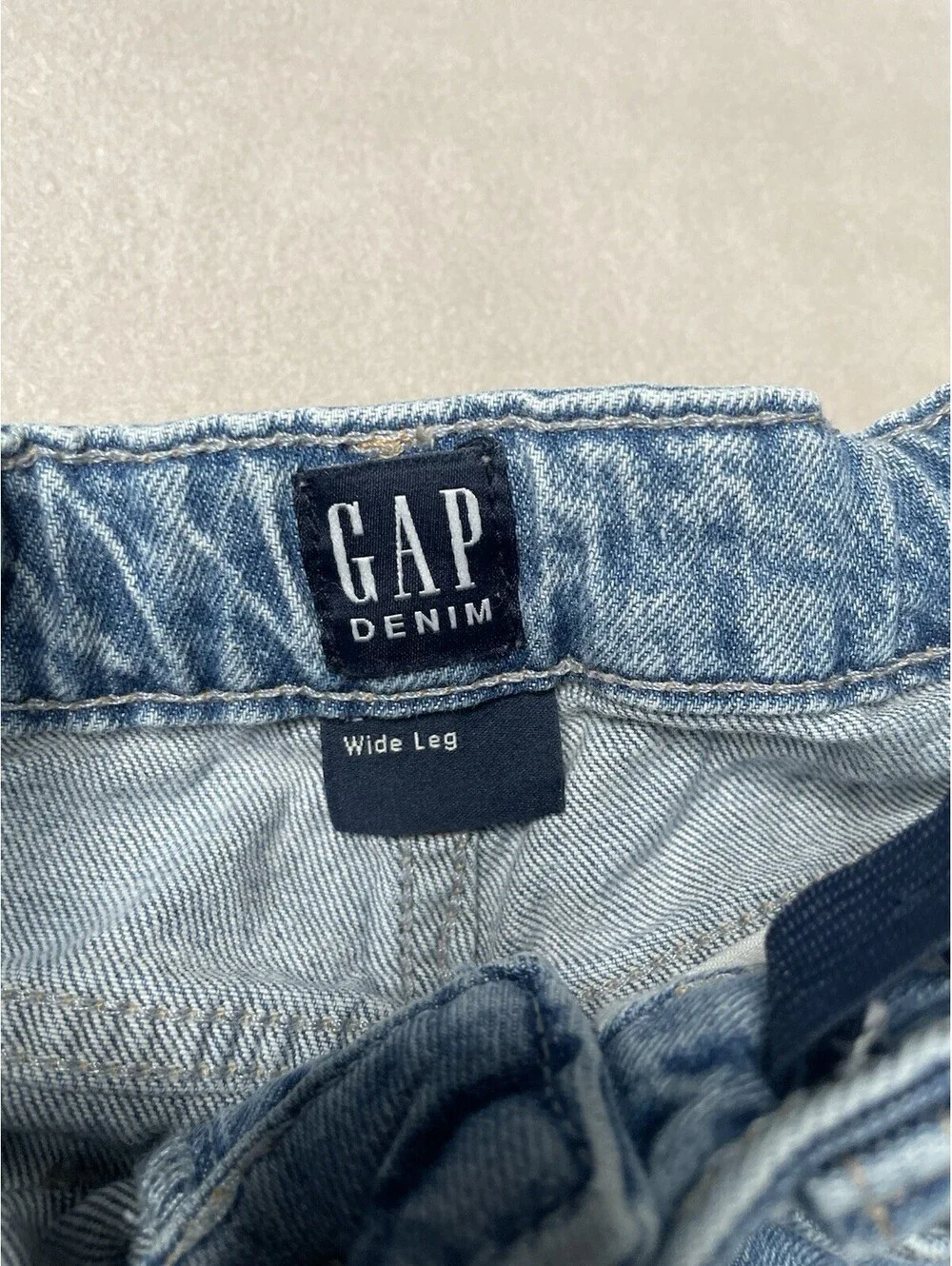 Gap Kids High Rise Wide-Leg Ankle Jeans adjustable waist Two-toned Sz 12